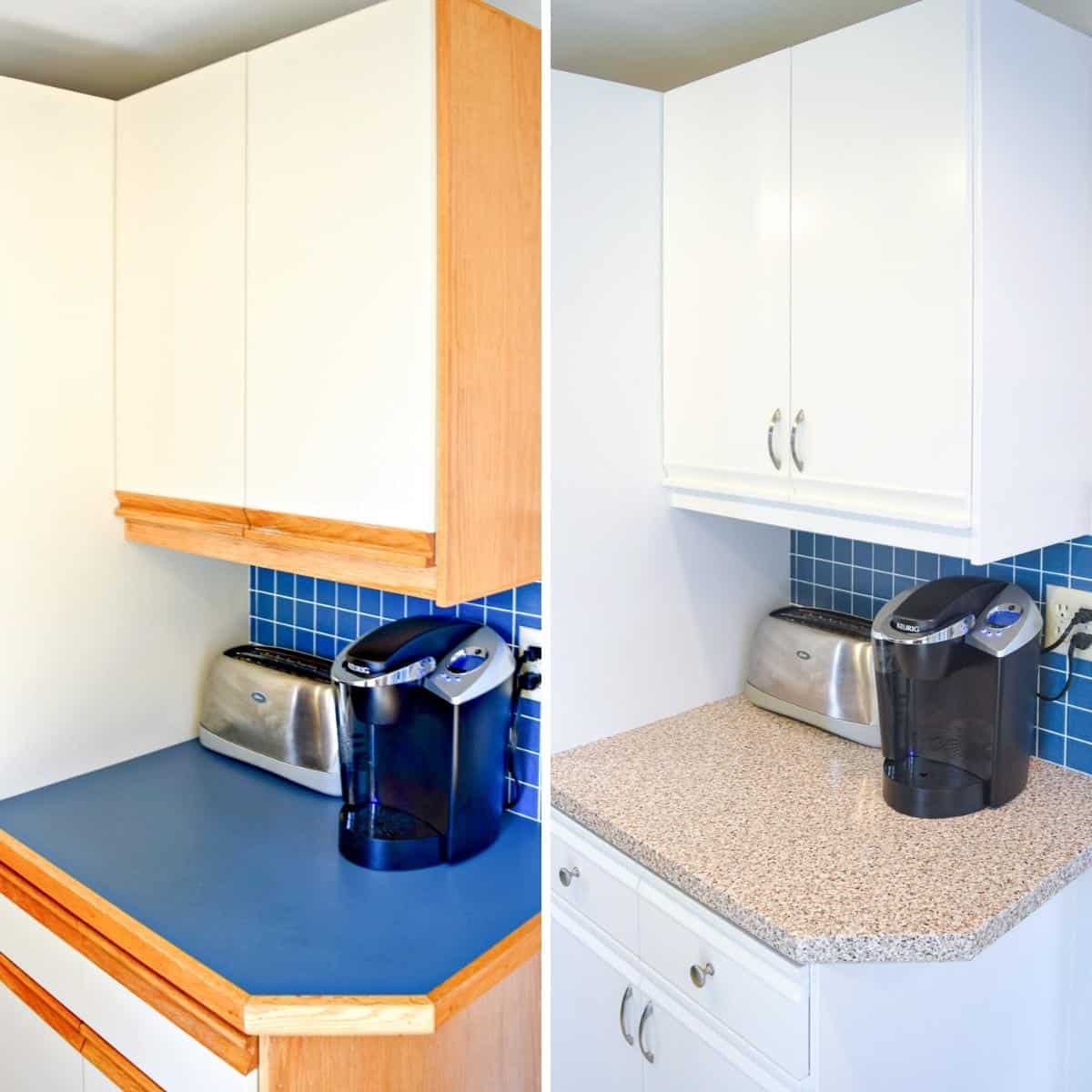 Before And After Painting Laminate Kitchen Cabinets Featured Image 