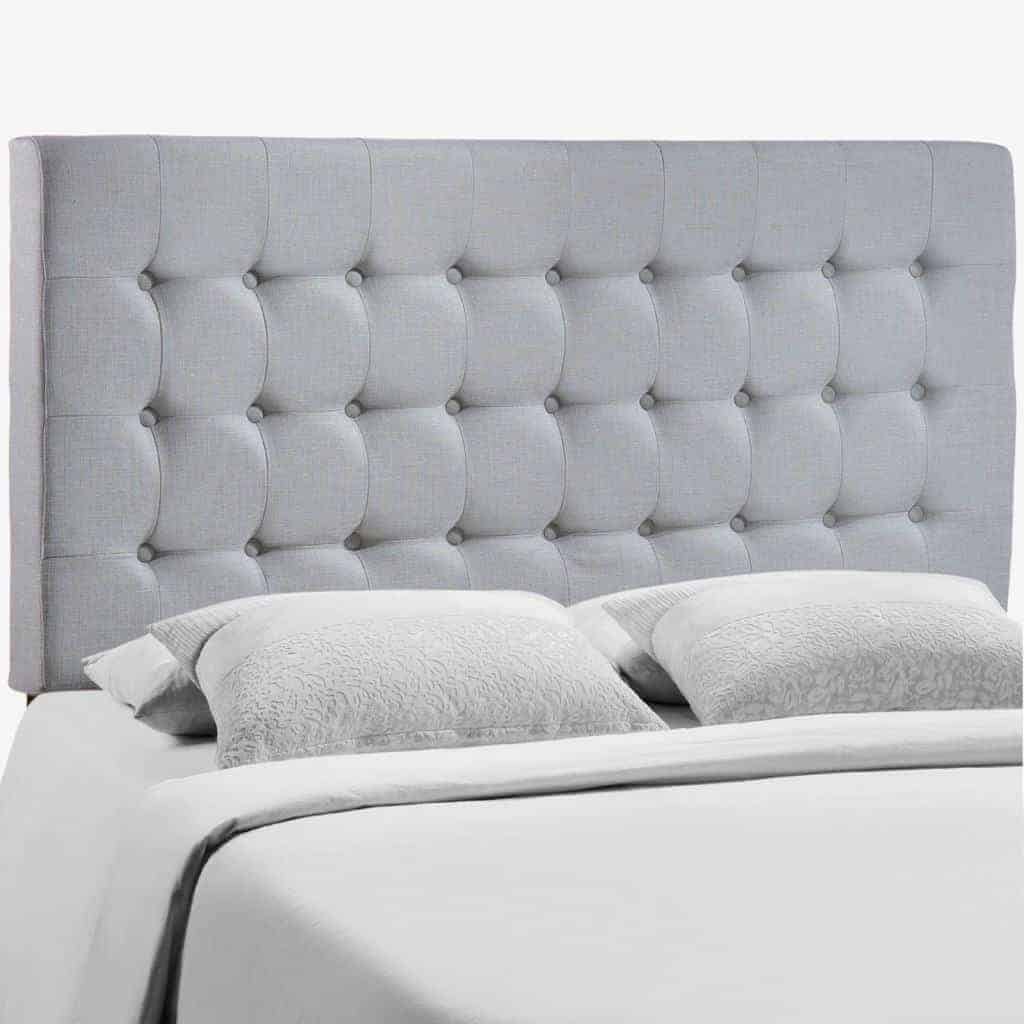 gray upholstered headboard from Amazon The Handyman's Daughter