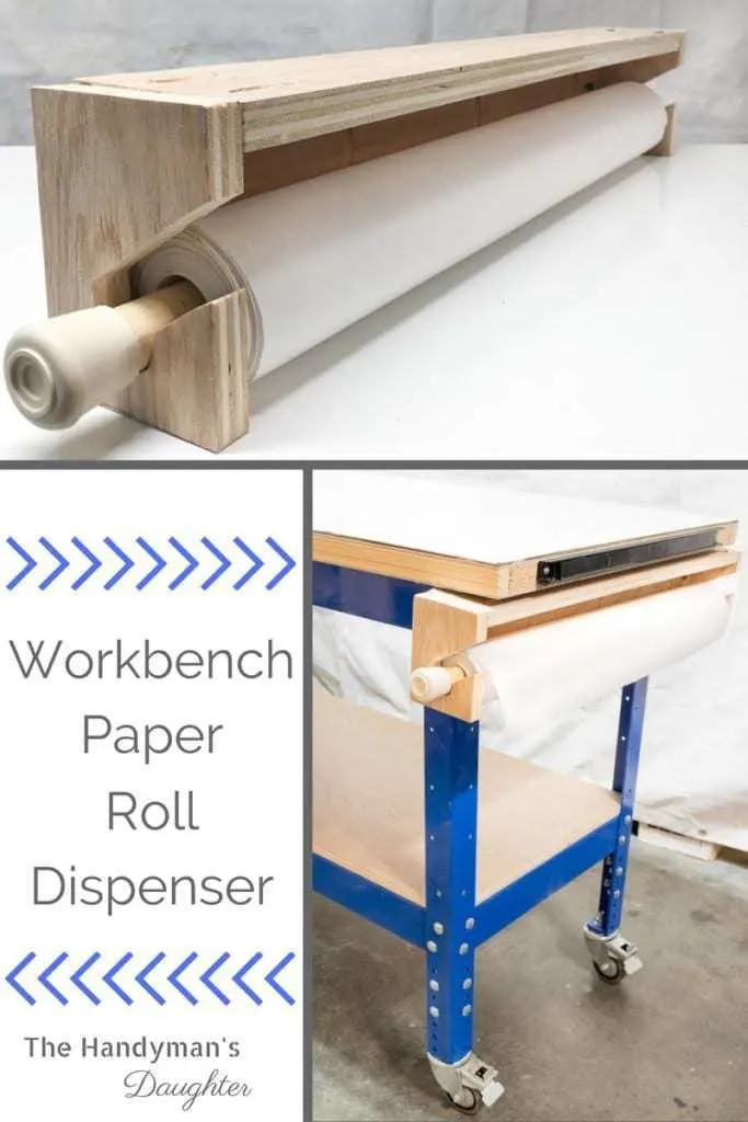 Assembly Table Paper Roll Holder / DIY Shop Projects / Workbench Add-Ons 
