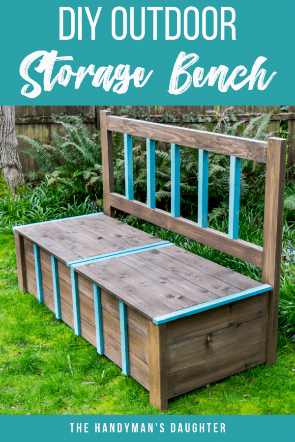 DIY Outdoor Storage Bench [with Plans] The Handyman's Daughter