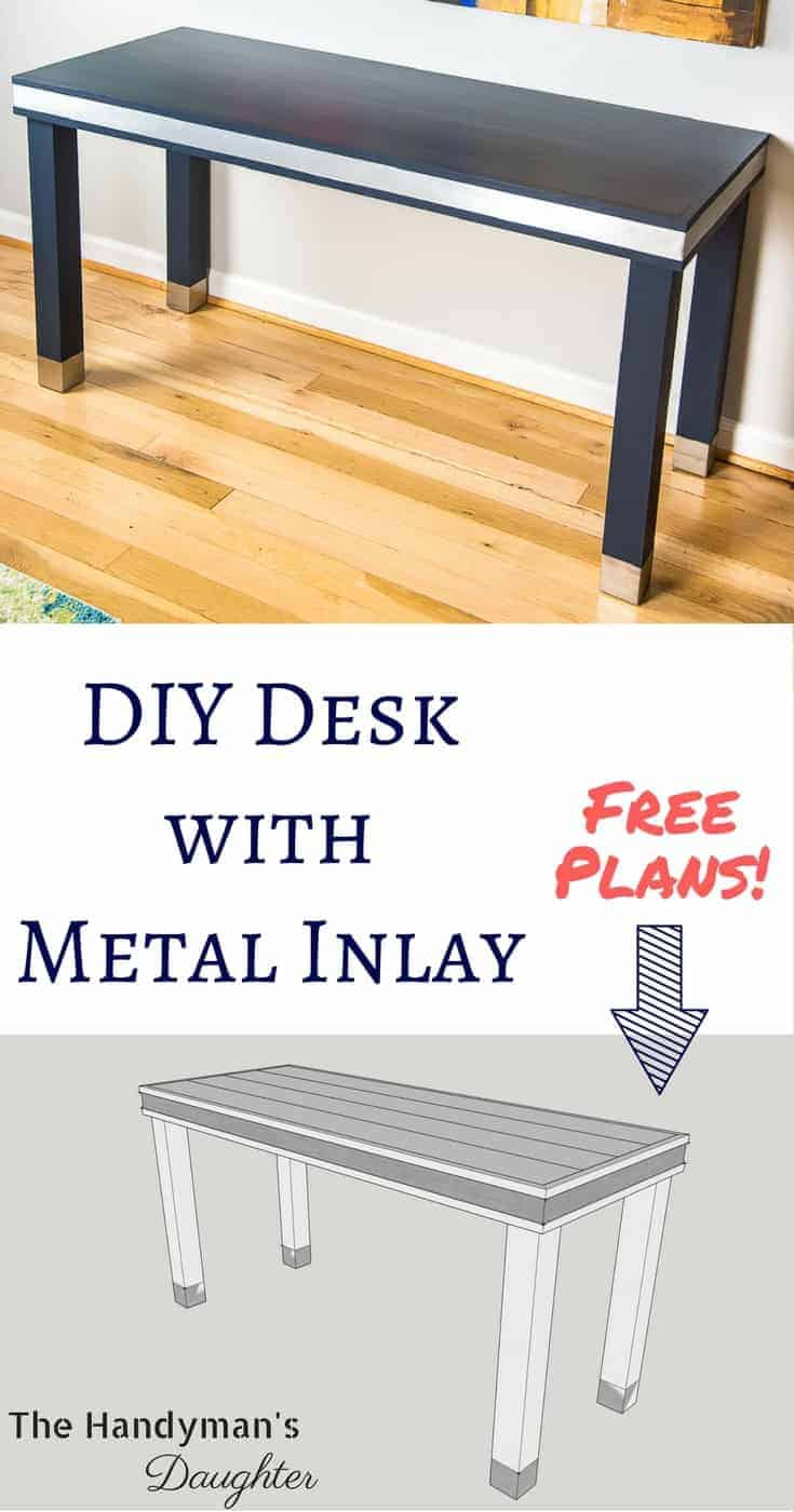 DIY Desk with Metal Inlay - The Handyman's Daughter