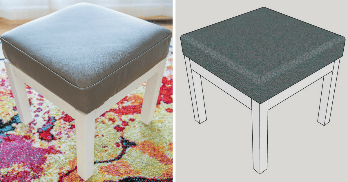 How to make a DIY upholstered ottoman footstool for $25!