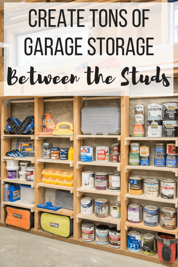 Between the Studs Shelves for Your Garage or Shed - The Handyman's Daughter