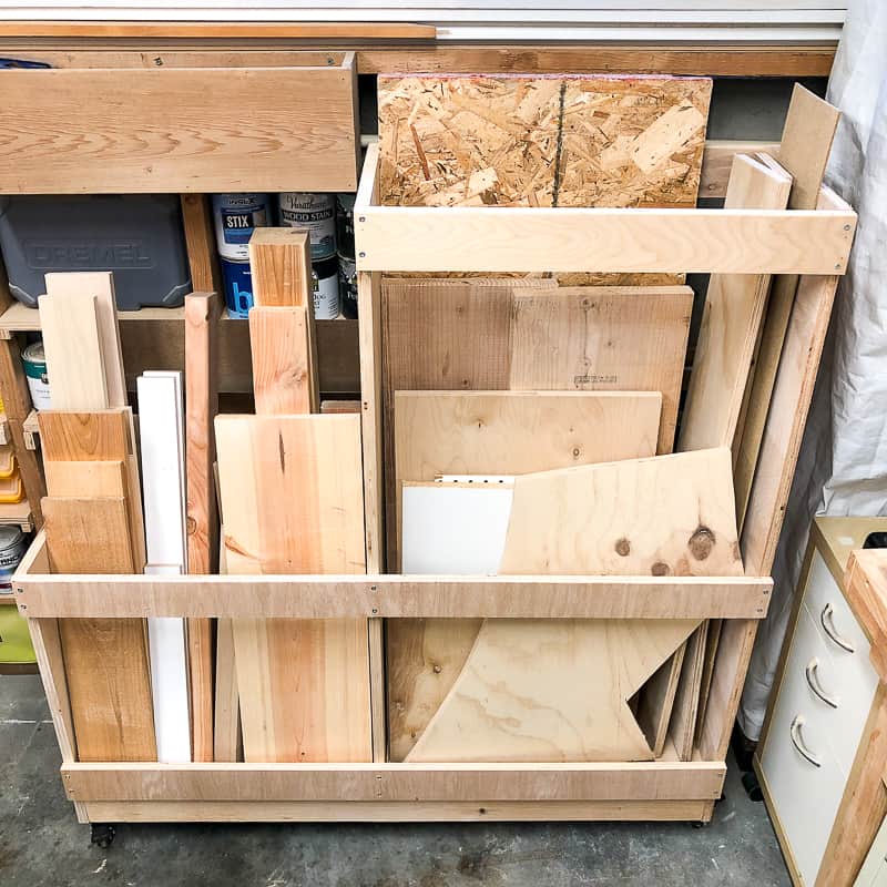 DIY Rolling Lumber Cart with Plans - The Handyman's Daughter
