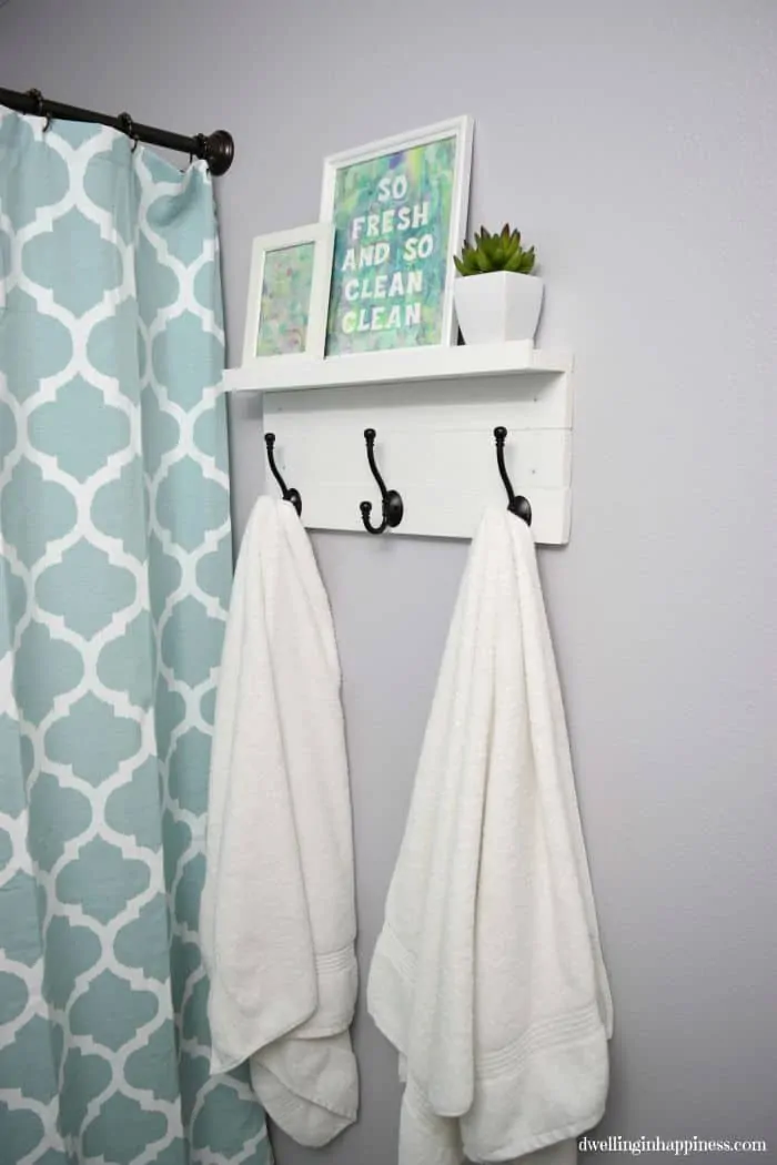 diy towel holder for gym — diy modern hand towel rack [under $20