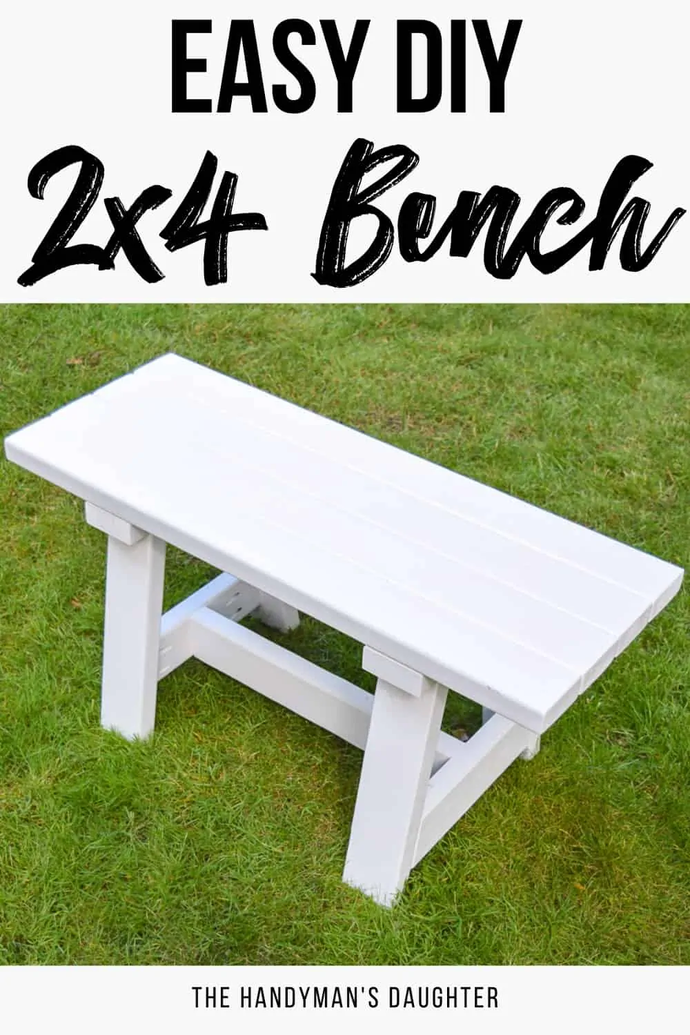Easy DIY 2x4 Bench with Free Plans - The Handyman's Daughter