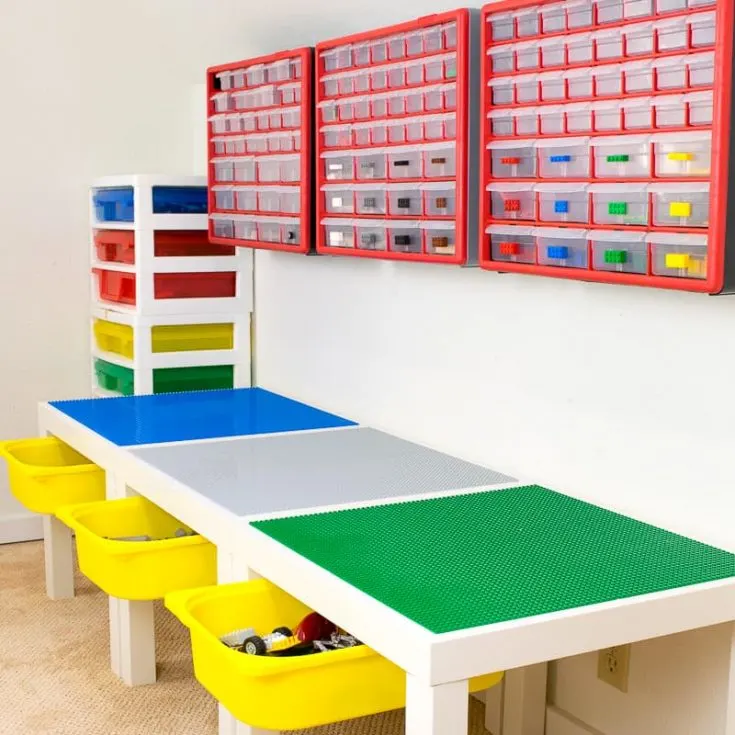 Play doh play table with storage filled