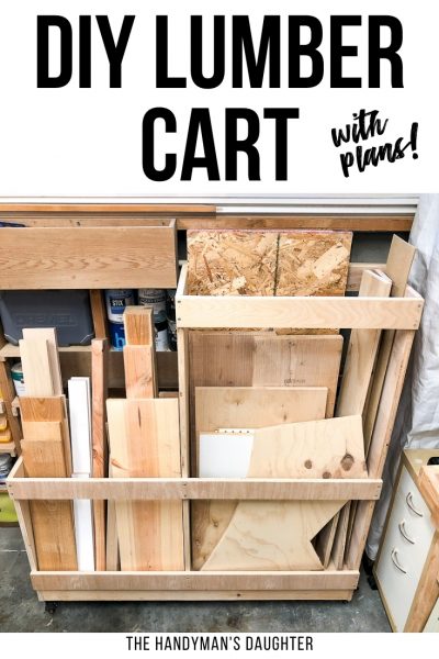 DIY Rolling Lumber Cart with Plans - The Handyman's Daughter