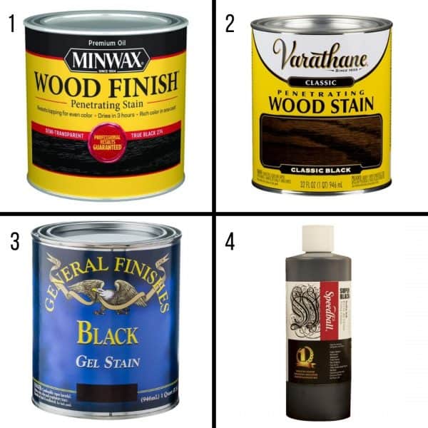 Black Wood Stain Color Comparison Test - The Handyman's Daughter