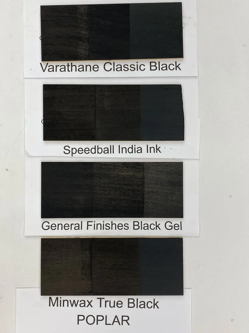 How to stain wood black + 3 black stains tested on 7 species of