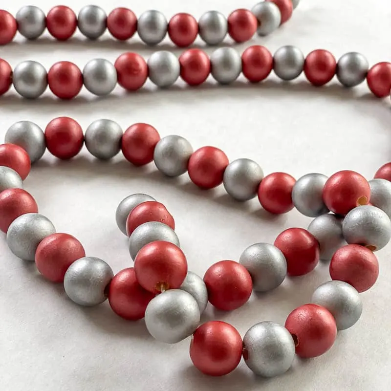 Wooden Wood Beads Jewelry Supplies Red Wooden Beads long Strand Round Wood  Beads