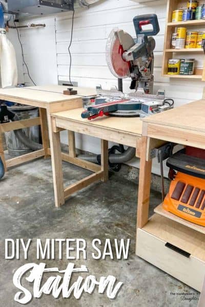 DIY Miter Saw Station with Plans - The Handyman's Daughter