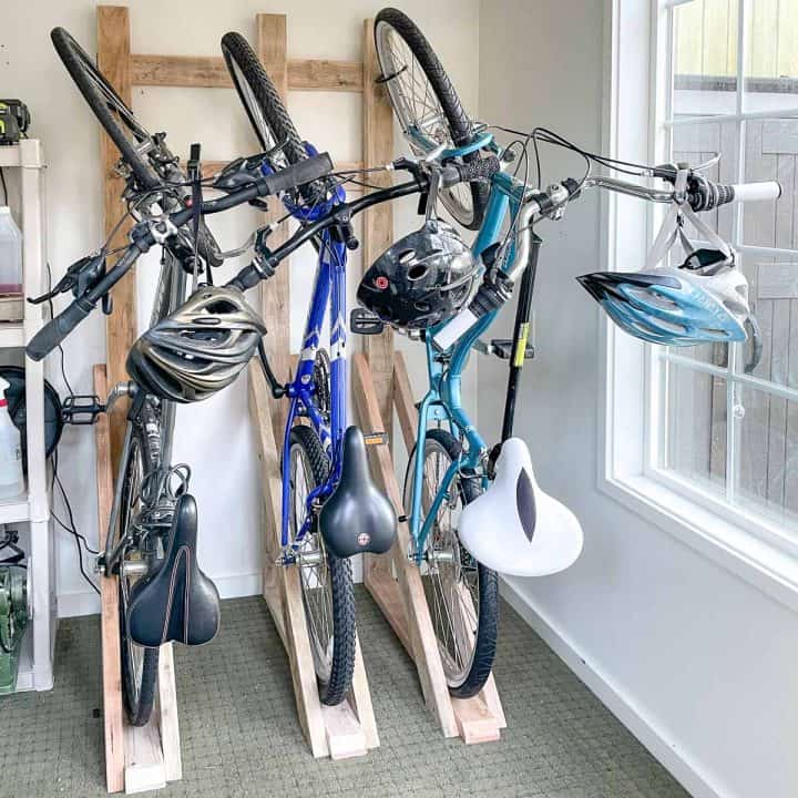 homemade wall bike rack