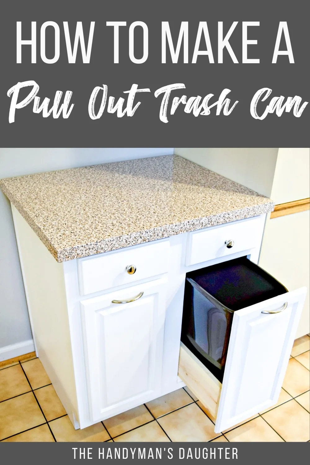 Pull Out Trash Can Drawer Hides Garbage in your Kitchen - Dimensions In Wood