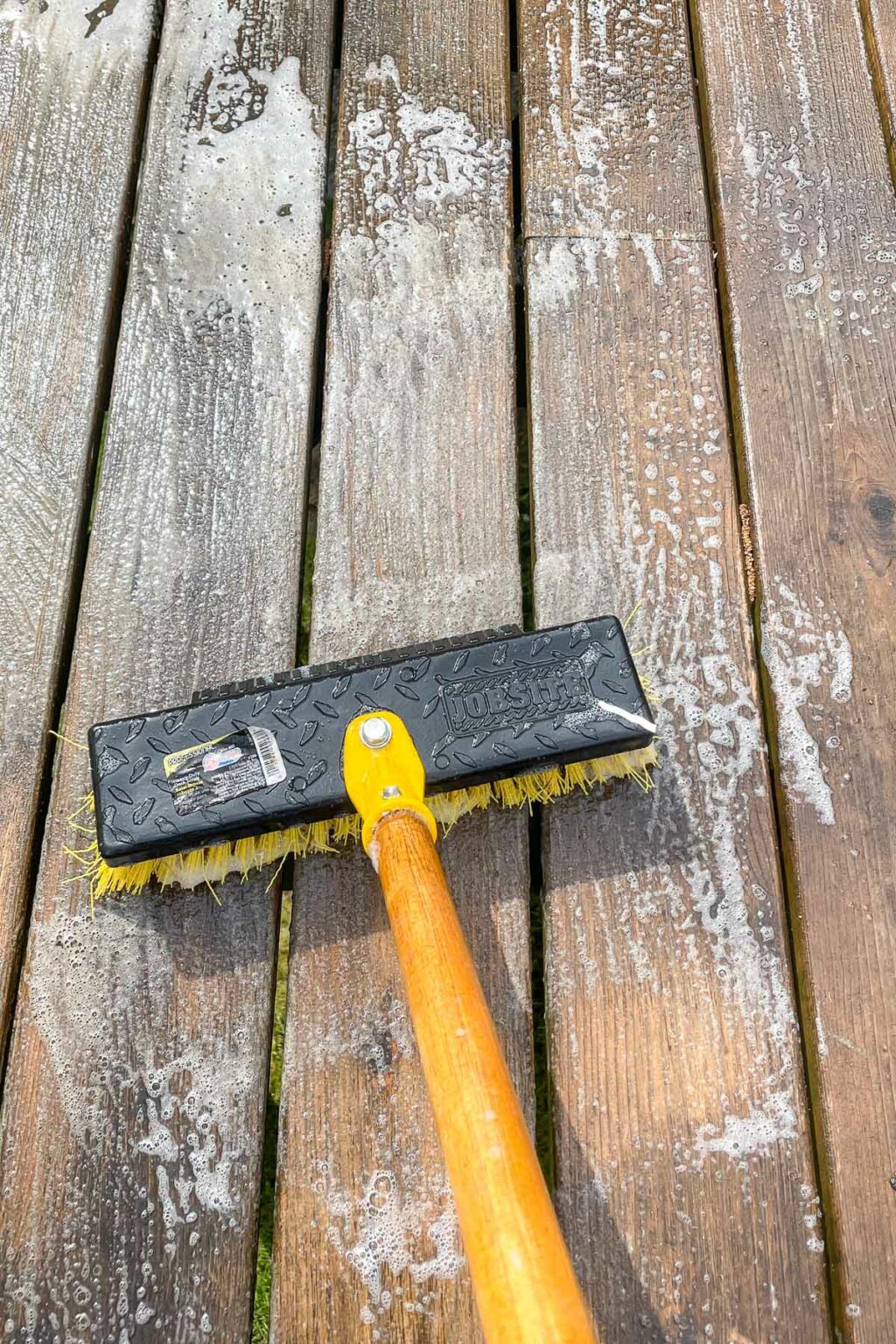 Homemade Deck Cleaner Safe For Plants Pets The Handyman S Daughter   Homemade Deck Cleaner Applying 1024x1536 