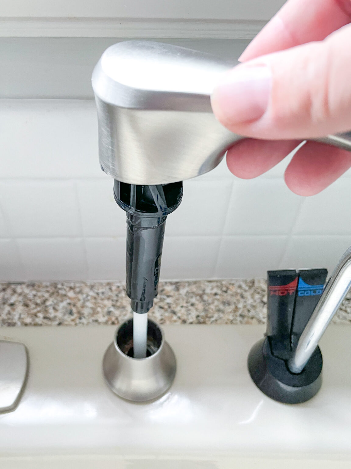 How to Install a Kitchen Sink Soap Dispenser The Handyman's Daughter