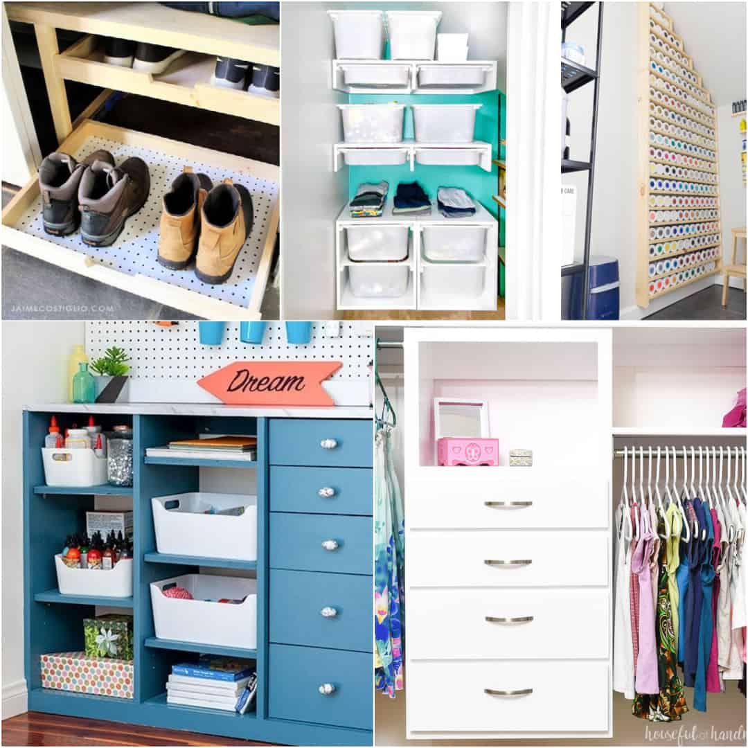 DIY Closet Organizer with Shelves and Drawers