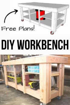 Easy DIY 2x4 Workbench with Storage - The Handyman's Daughter