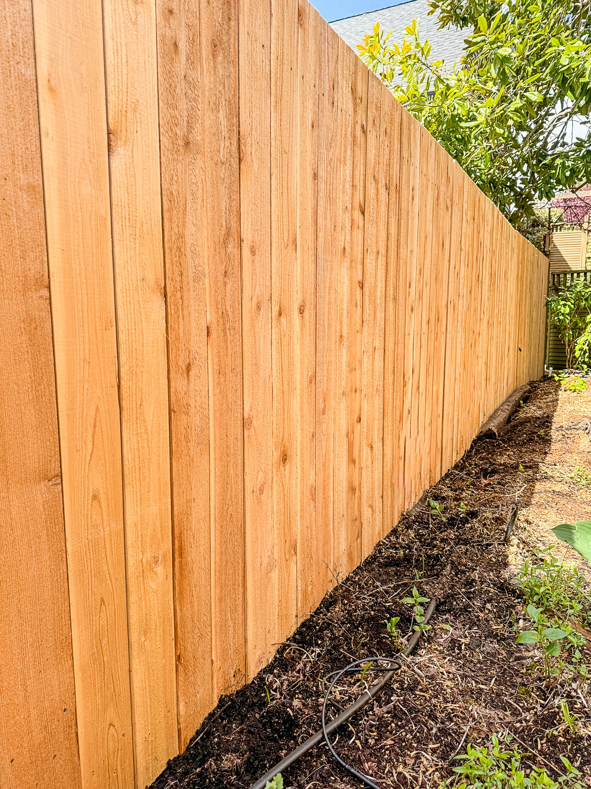 fence with replaced panels