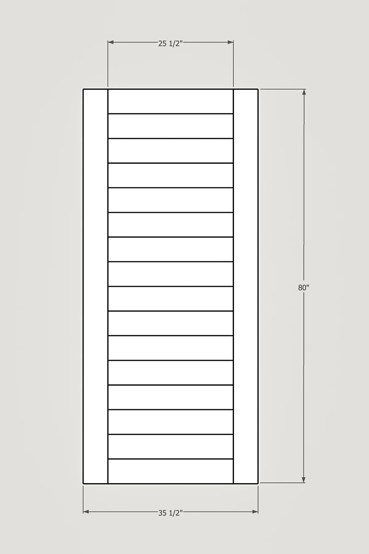 sketchup model of shed door with dimensions