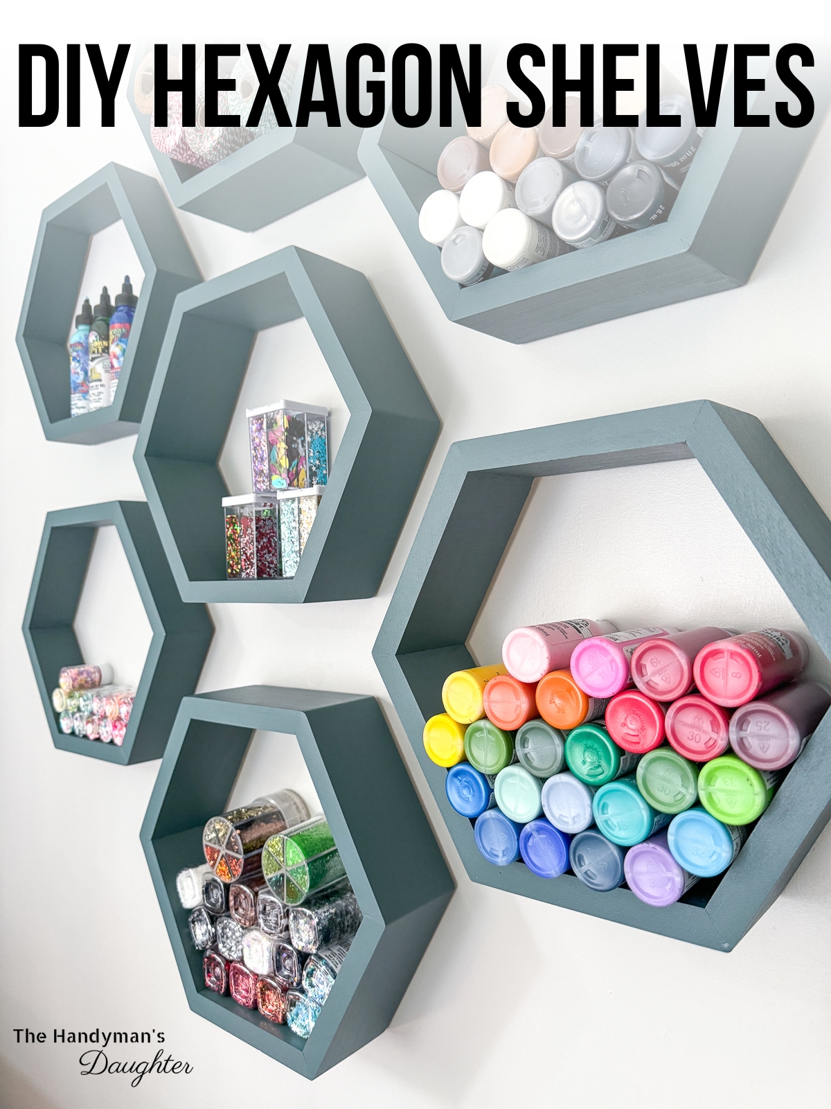 DIY hexagon shelves