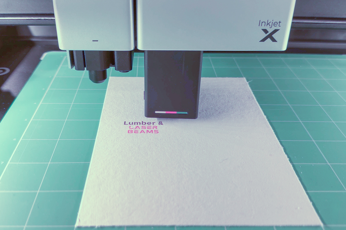 printing the logo for the acrylic bookmark sleeves with the xTool M1 Ultra inkjet module