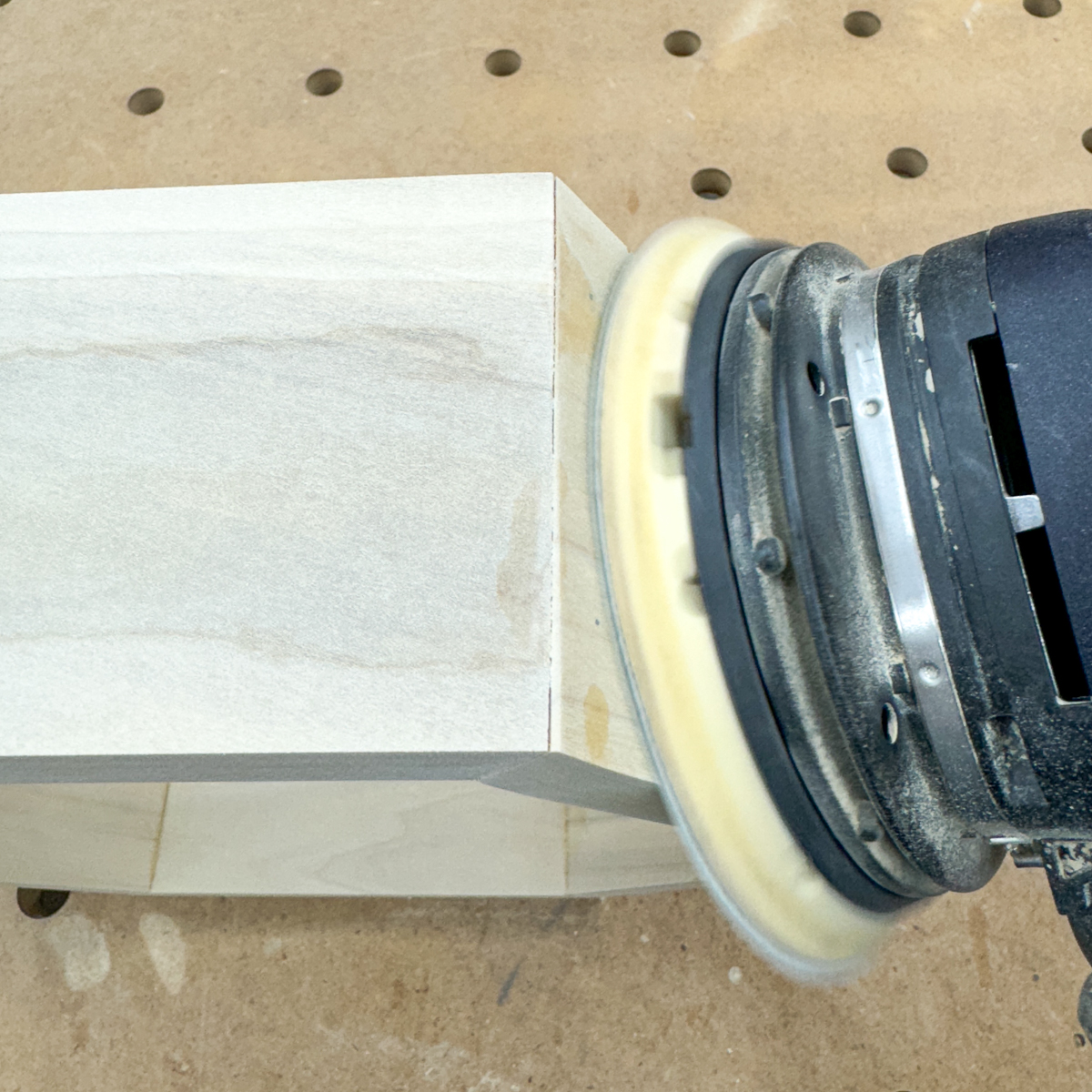 rounding over the corners with a sander