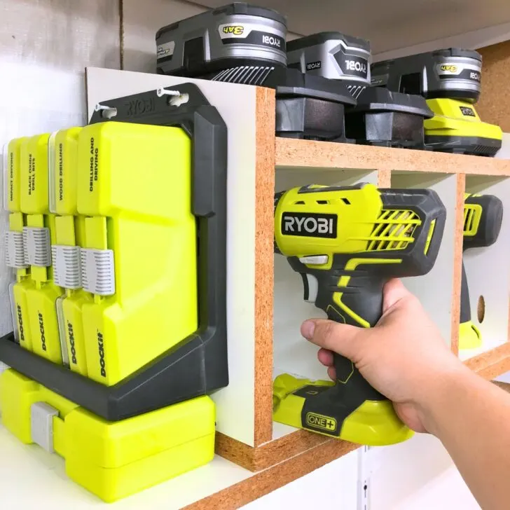 DIY cordless drill storage