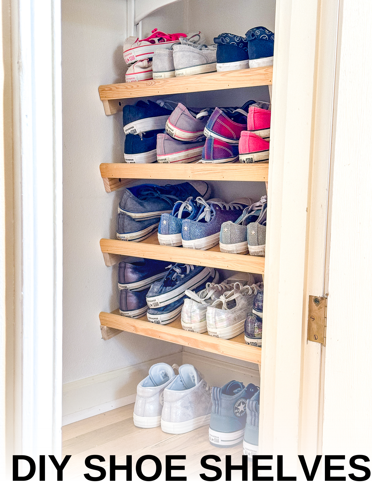 DIY shoe shelves for closet