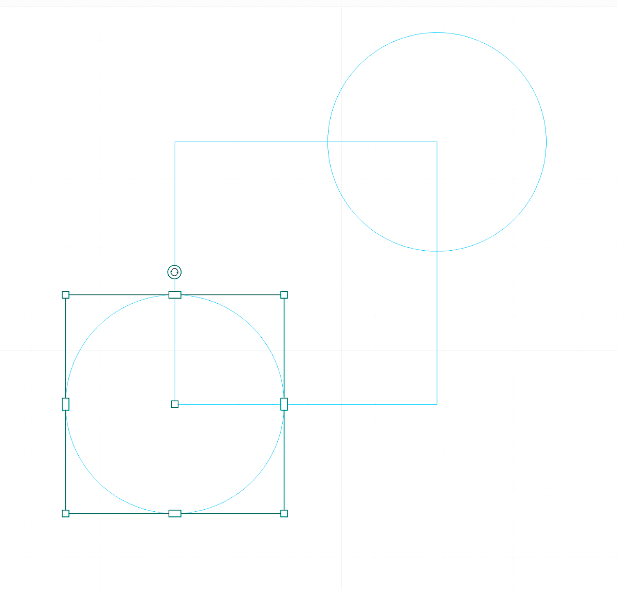 creating the design for the corner bookmark by combining circles and a square together