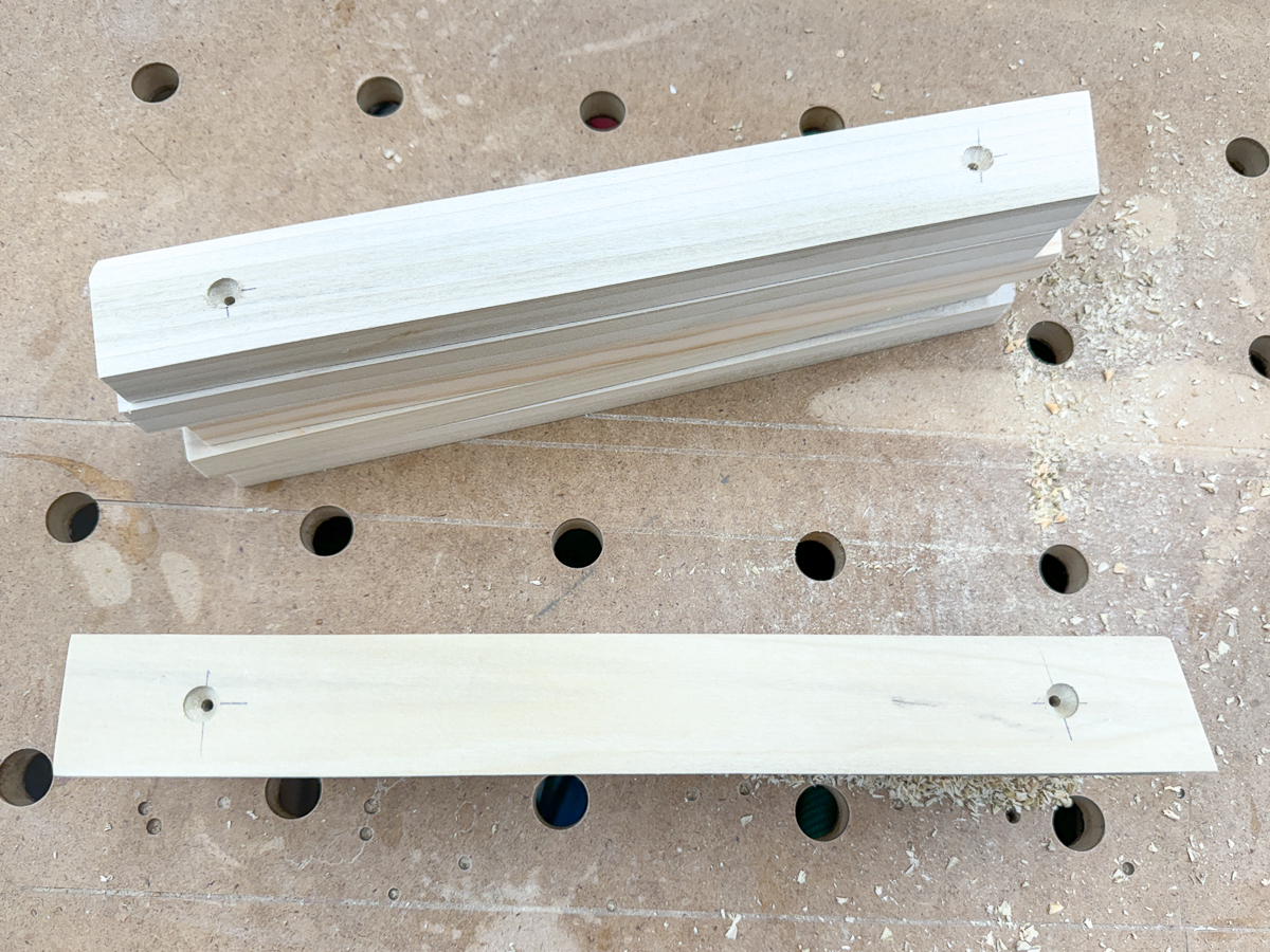 countersink holes in shelf support brackets