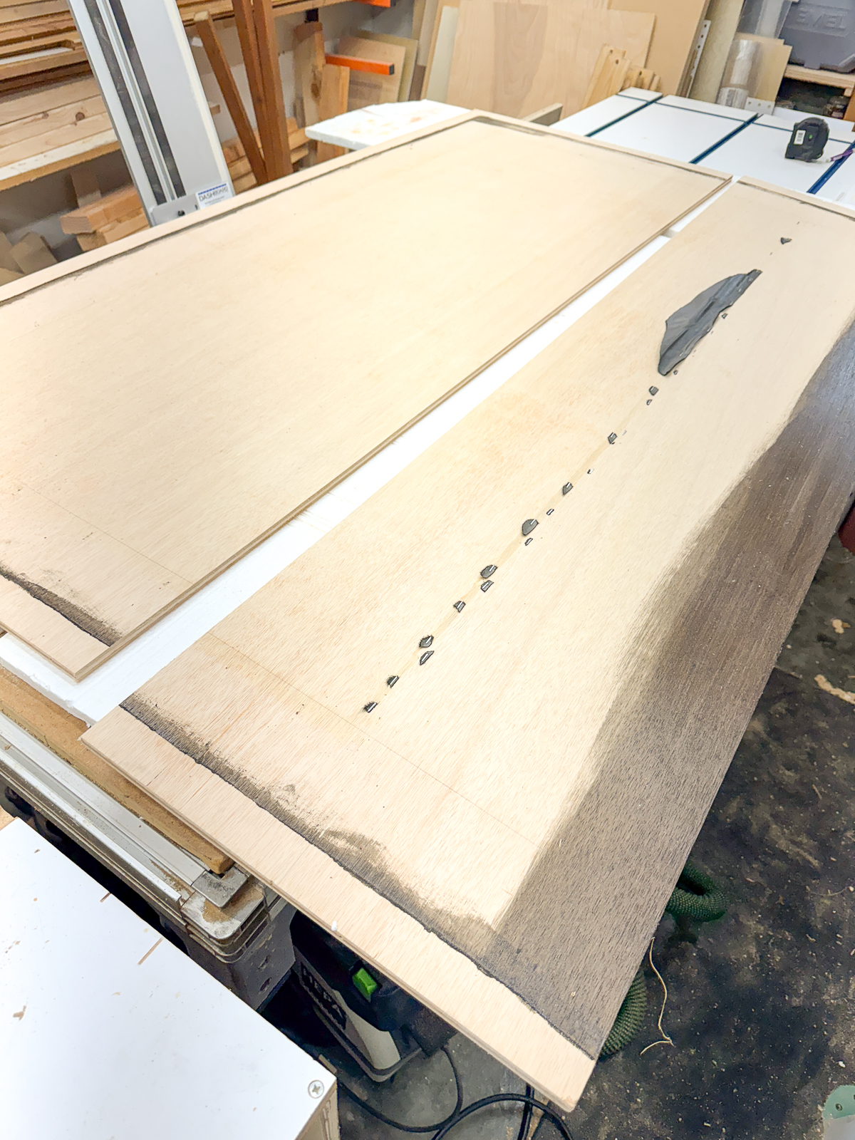 cutting plywood to new headboard size