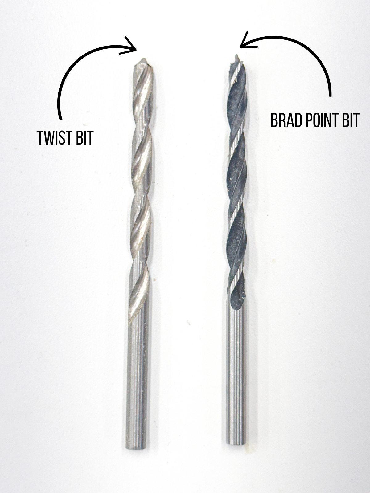 brad point bit vs twist bit