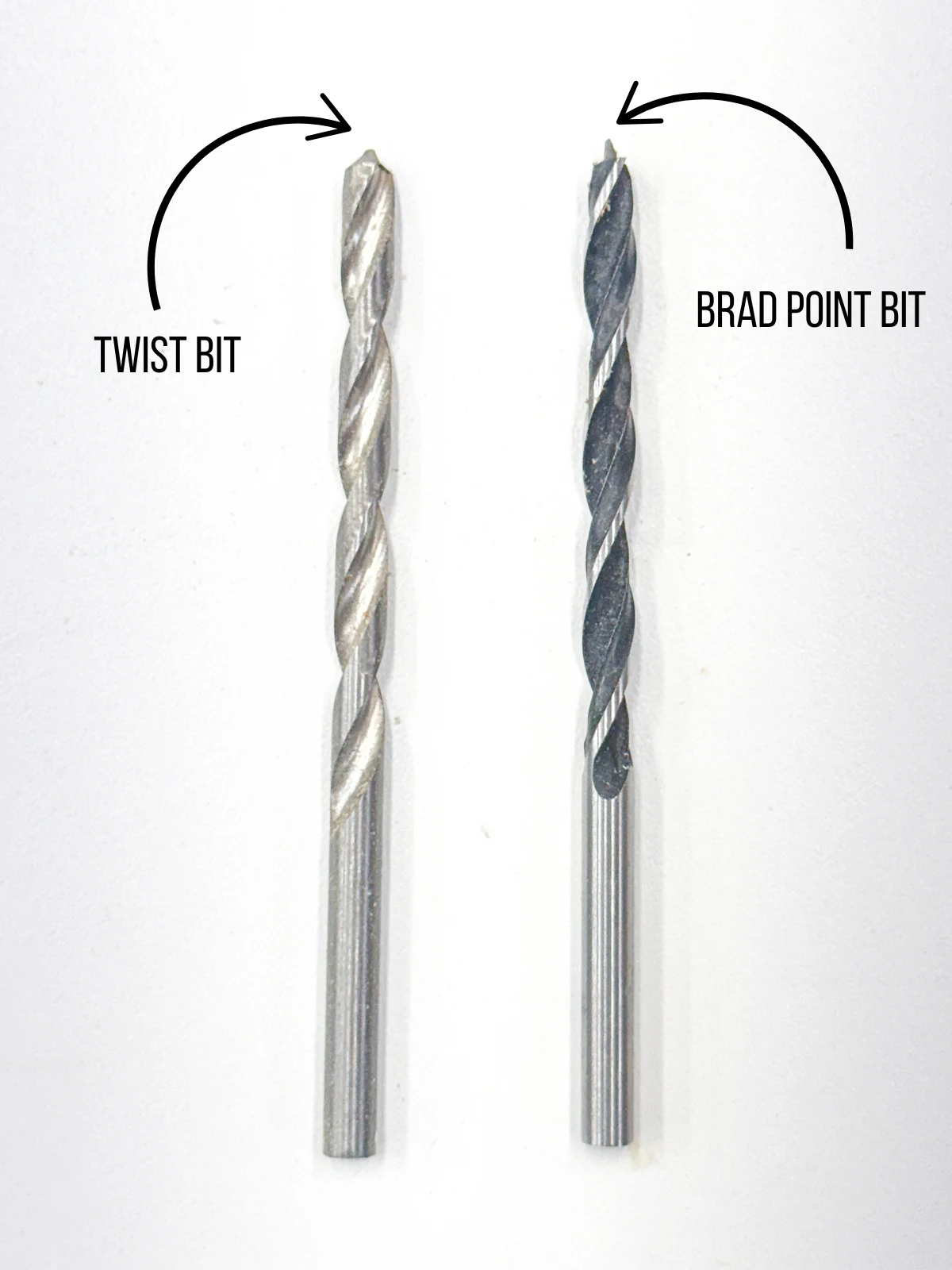 brad point bit vs twist bit