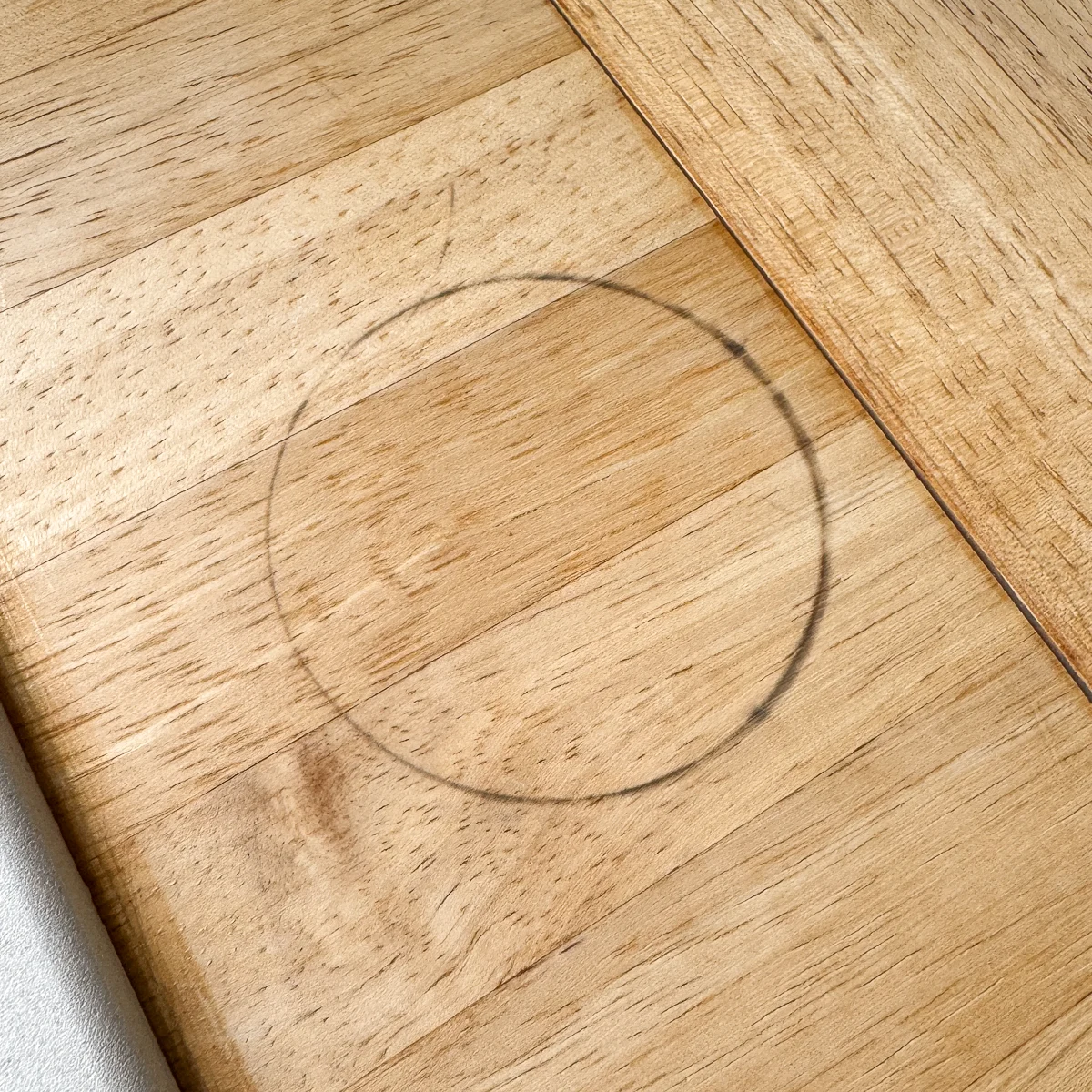 black stain on wood countertop