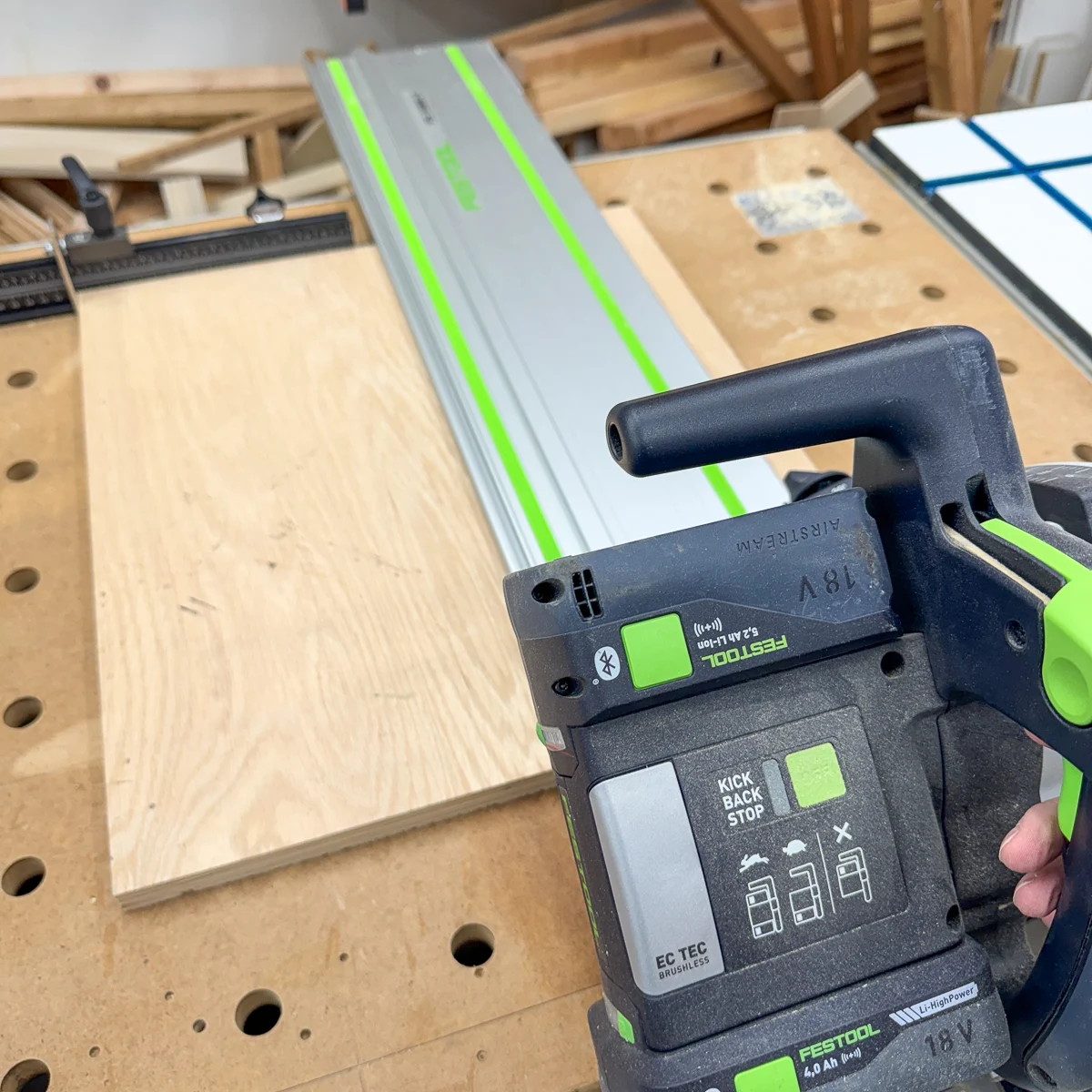 cutting parts for the 3D printer stand with the track saw